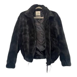 Urban Outfitters Eva Black Faux Fur Coat Teddy jackets Size S